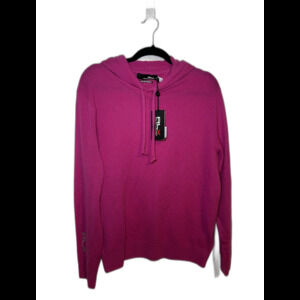 RLX Ralph Lauren 100% Cashmere Hoodie Men's  Medium Pink Golf Pullover Sweater
